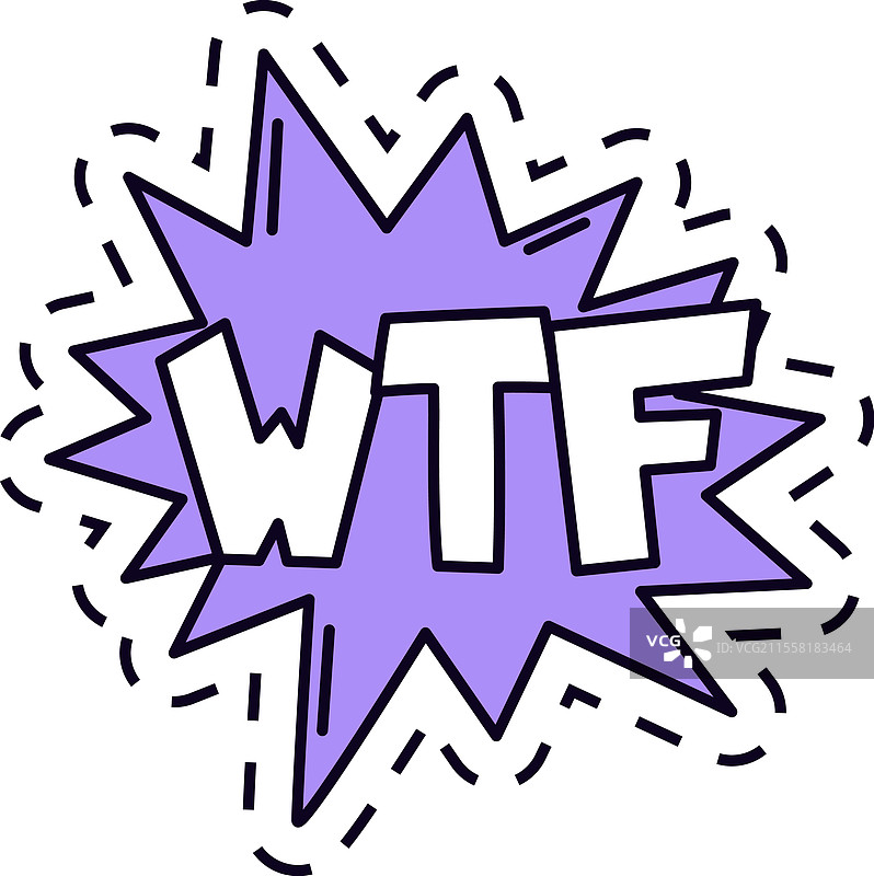 紫色卡通对话气泡表达“什么鬼”图片素材