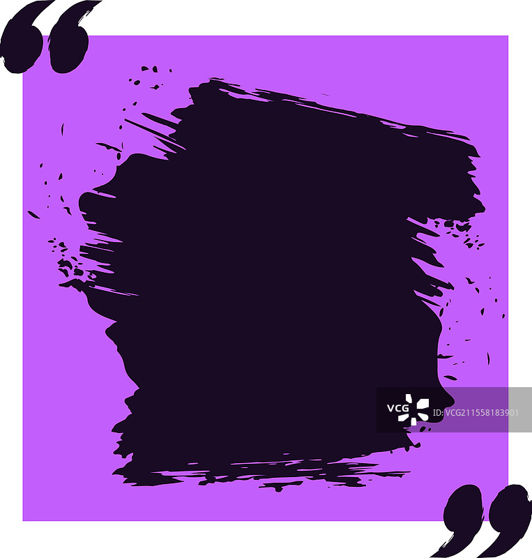 紫色引用框与黑色粗糙笔触图片素材