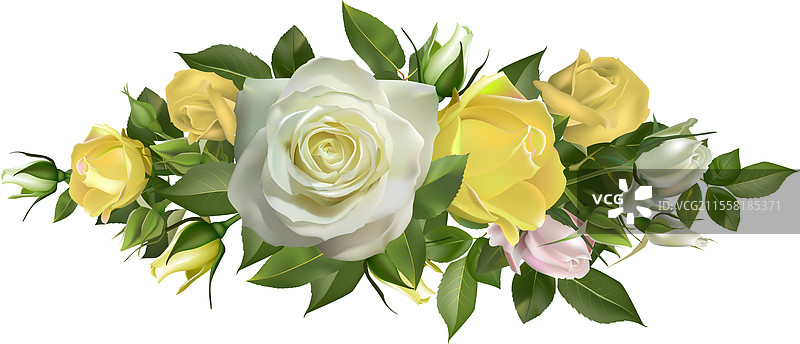 美丽的花卉布置，包含黄色和图片素材