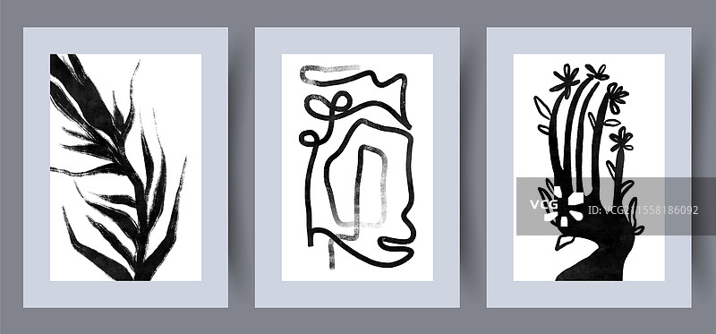 抽象想象花卉墙面艺术印刷品图片素材