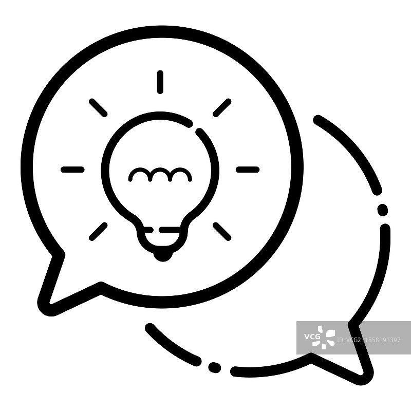 轮廓聊天图标，独立于白色背景图片素材