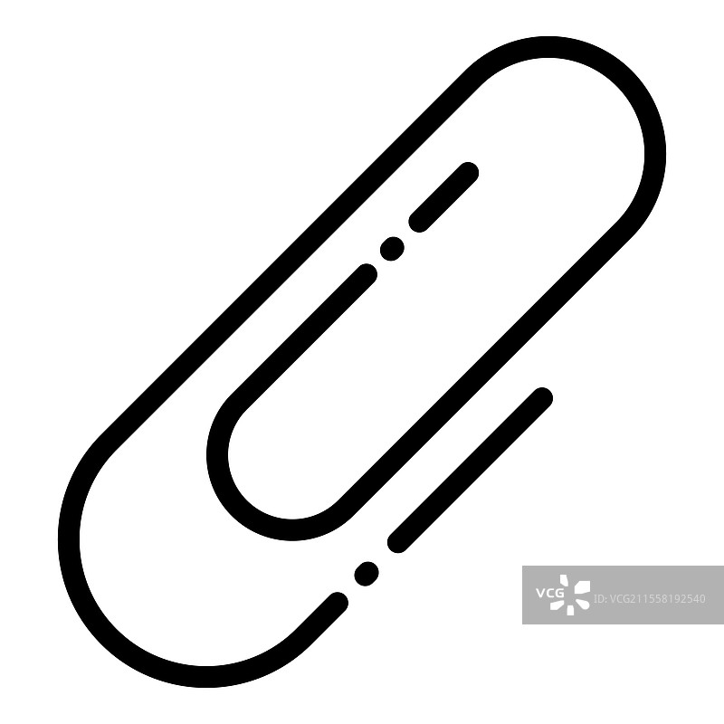 白色背景上的回形针轮廓图标图片素材