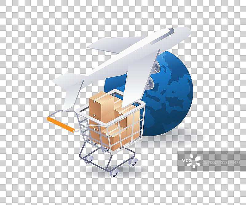 全球商品进出口信息图表 3D图片素材