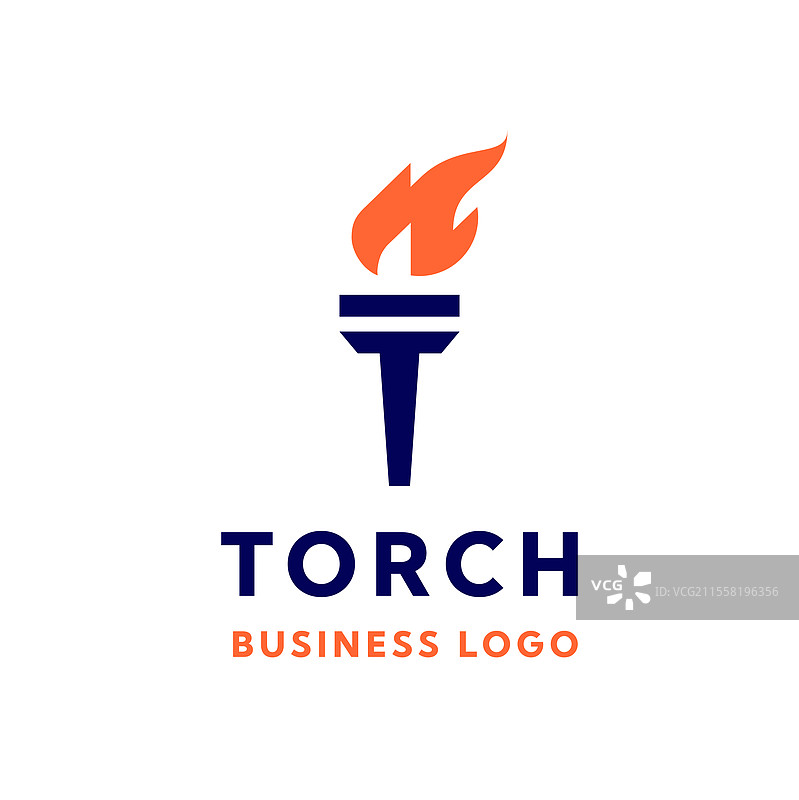 极简火炬标志与字母t图片素材