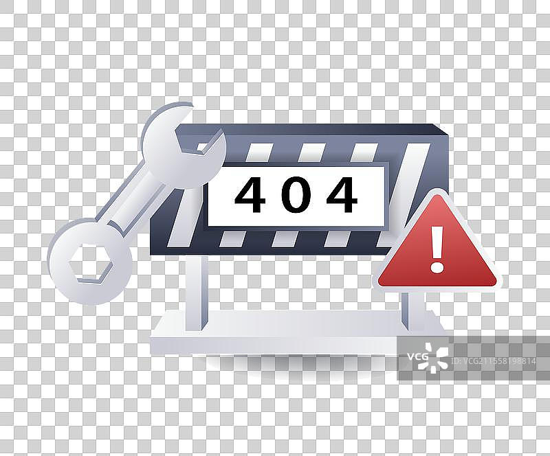 技术系统错误404警告平面图图片素材