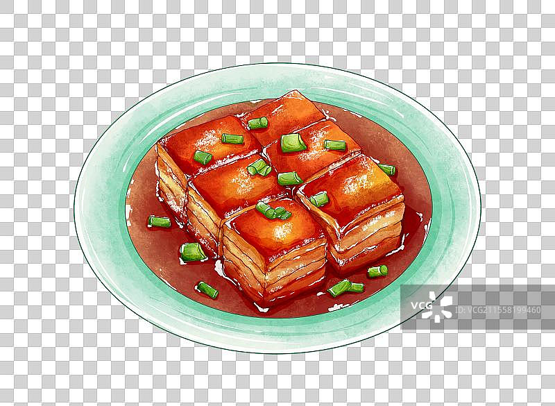 一盘红烧肉图片素材