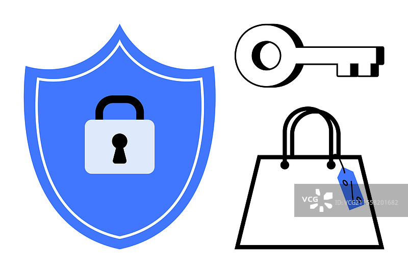 数字安全图标代表保护图片素材