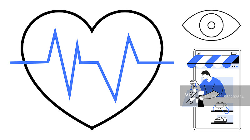 数字健康监测与电子商务图片素材