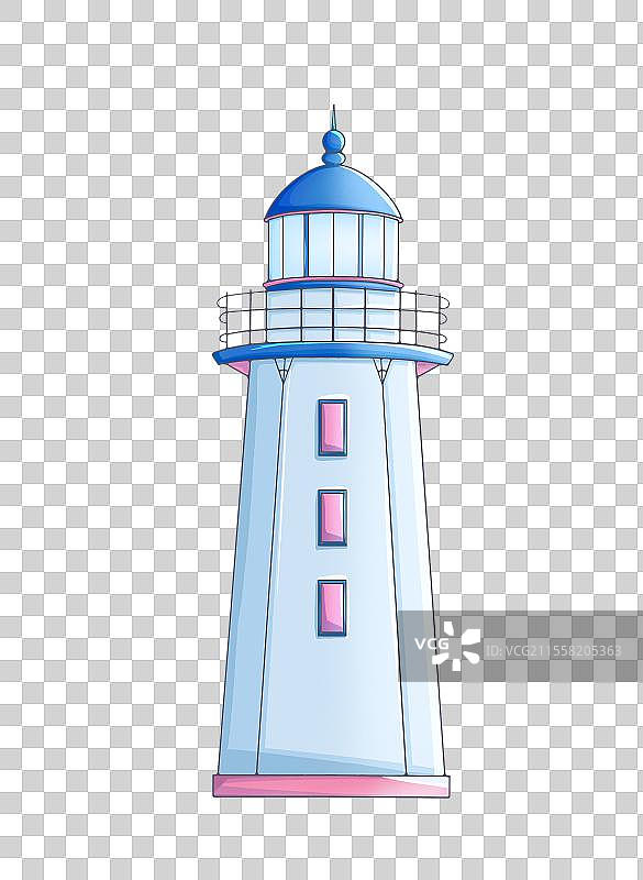 扁平风插画灯塔图片素材