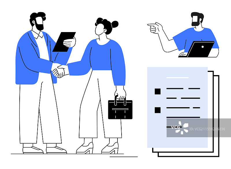 专业人士与商业握手图片素材