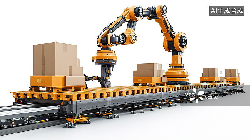 【AI数字艺术】自动包装机器人系统图片素材