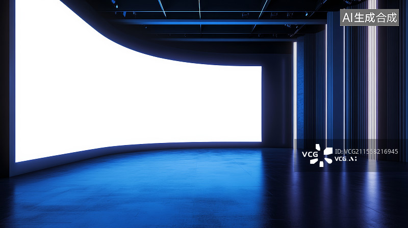 【AI数字艺术】电影影院放映厅，背景，发光室内背景图片素材