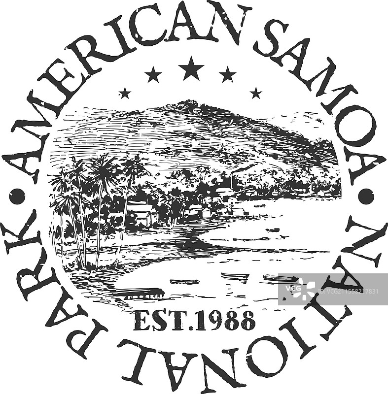 美属萨摩亚国家公园邮票图片素材