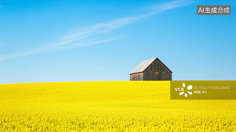 【AI数字艺术】金色油菜花海图片素材