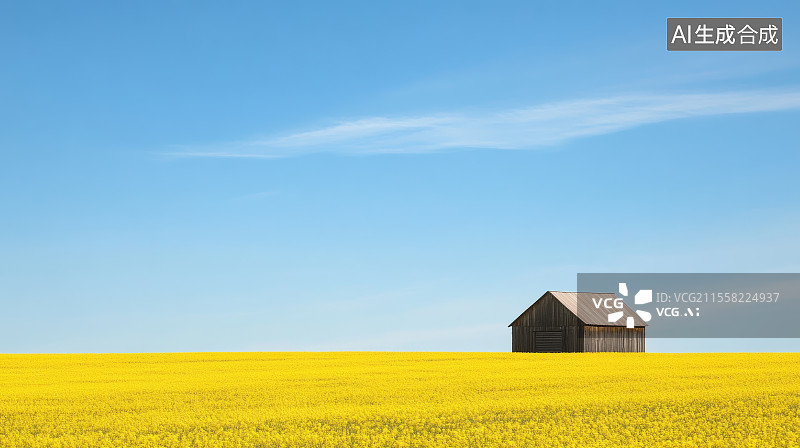 【AI数字艺术】金色油菜花海图片素材