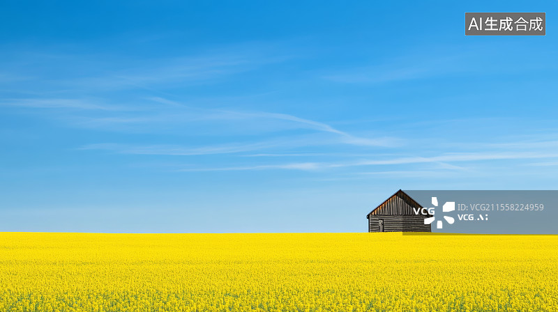 【AI数字艺术】金色油菜花海图片素材