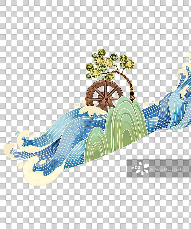 海浪插画图片素材