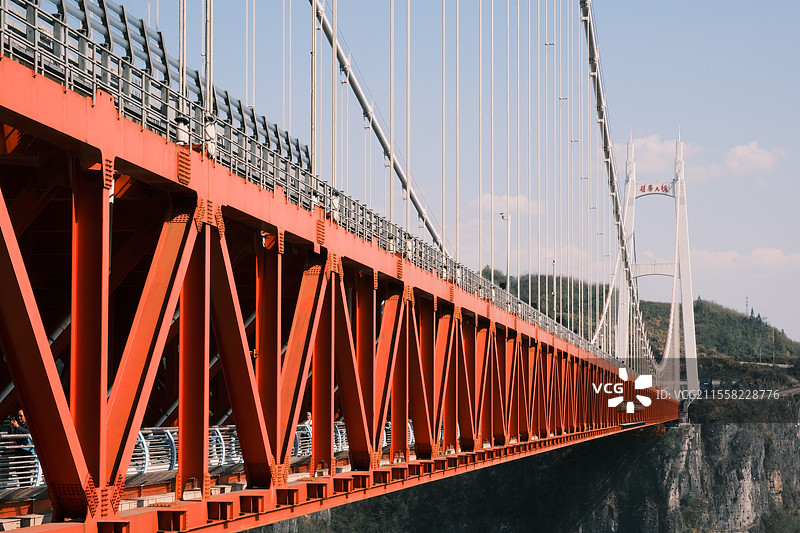 湖南省湘西矮寨特大悬索桥图片素材