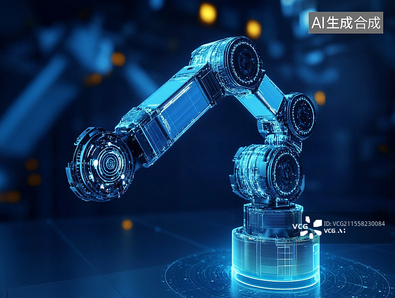 【AI数字艺术】科技感机械手臂图片素材