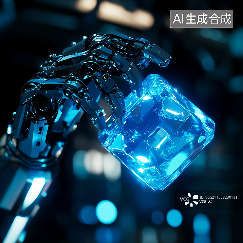 【AI数字艺术】科技感机械手臂图片素材