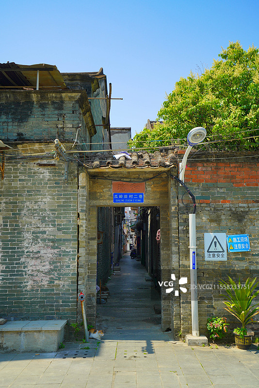 广州增城区，瓜岭村古村落，乡村环境之美！图片素材