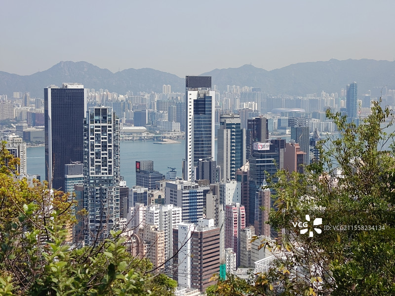 香港太平山俯瞰城市风光图片素材