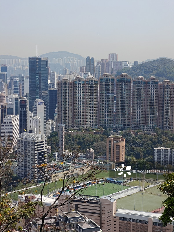 香港太平山俯瞰跑马地图片素材