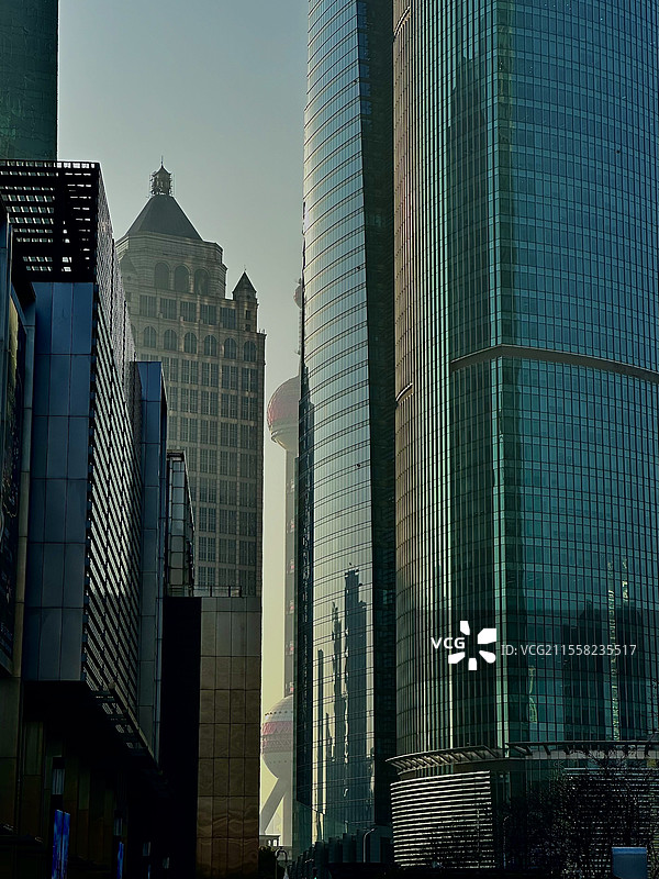 东方明珠半遮面图片素材