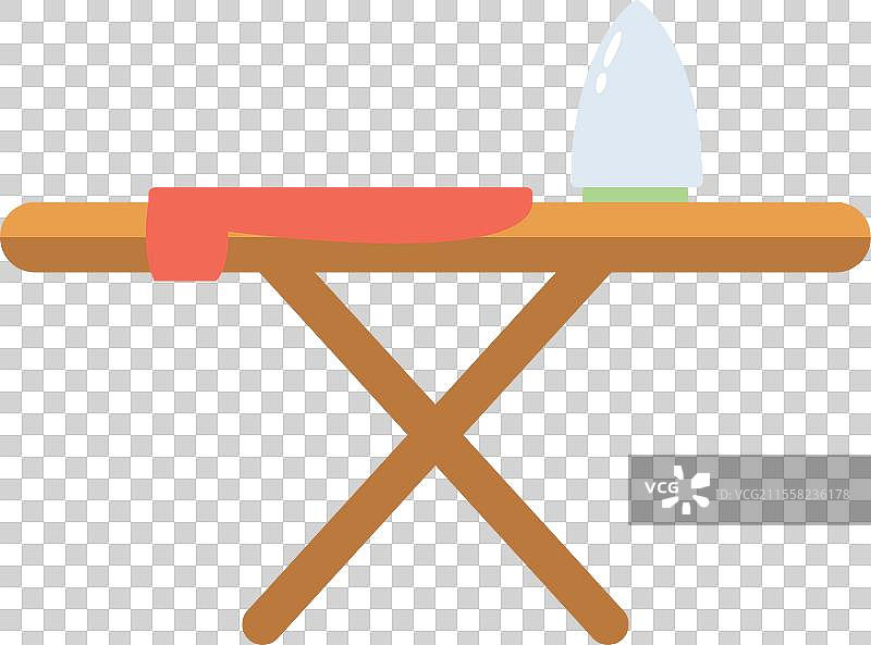 熨斗板平面图标，熨烫桌卡通图案图片素材