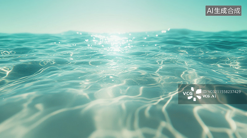 【AI数字艺术】大海水波纹风景图片素材