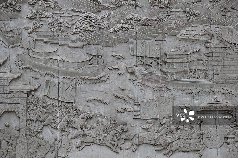 江西九江南山公园山顶城市传统文化高层建筑远景全景特写图片素材