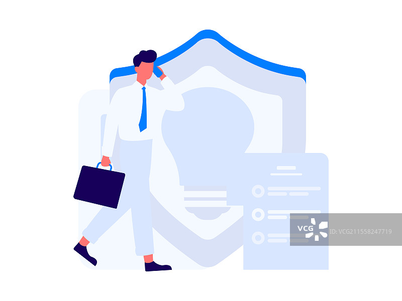 保护知识产权扁平矢量概念运营手绘插画图片素材