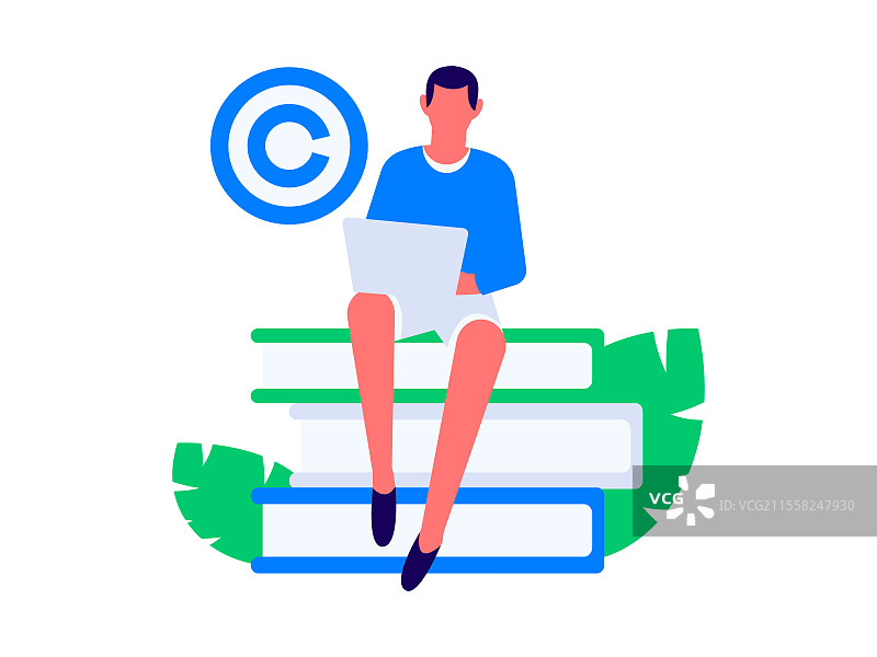 保护知识产权扁平矢量概念运营手绘插画图片素材