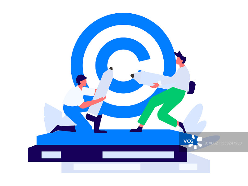 保护知识产权扁平矢量概念运营手绘插画图片素材