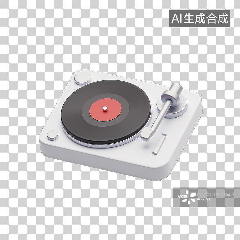 【AI数字艺术】复古黑胶片的回忆，3D唱片机黑胶唱片音乐图片素材