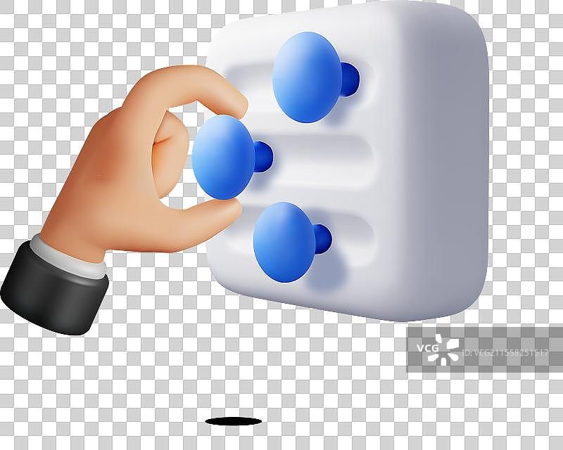 3D 滤镜按钮和手部图片素材