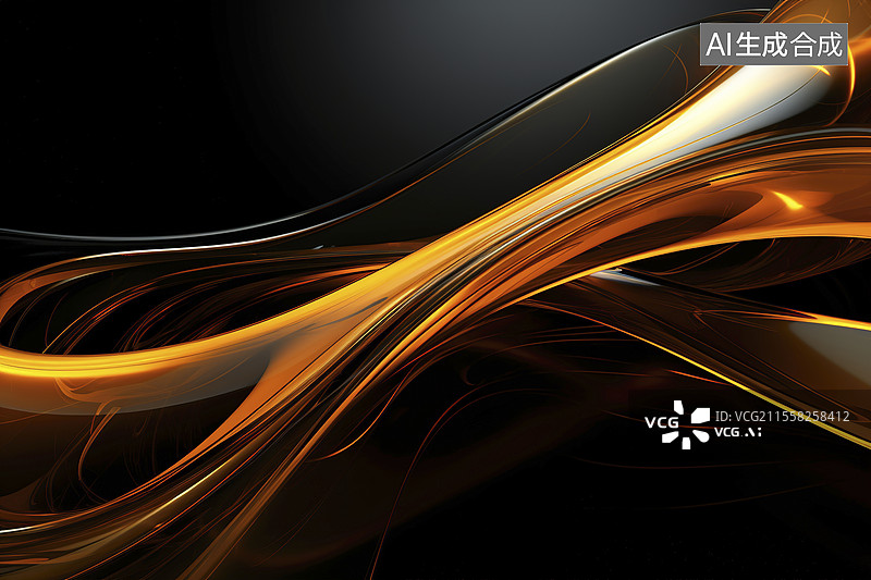 【AI数字艺术】金属质感流体图片素材