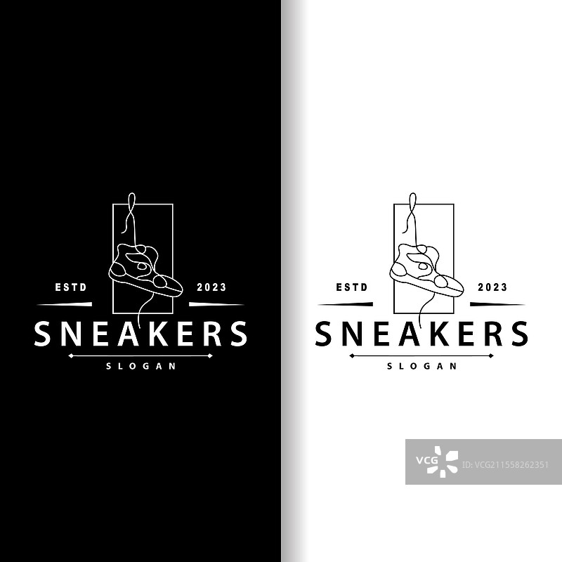 极简线条风格的运动鞋logo图片素材