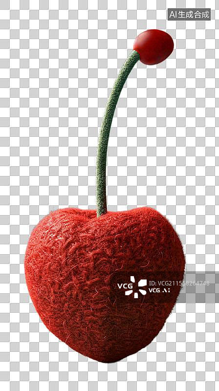【AI数字艺术】毛毡风格红色的大樱桃 车厘子图片素材