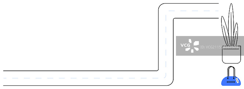 机器人吸尘器在盆栽植物周围导航图片素材