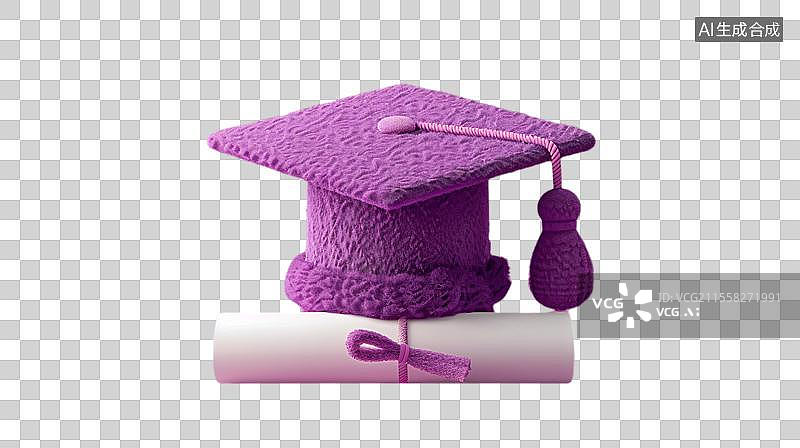 【AI数字艺术】文凭录取通知书和学位帽图片素材