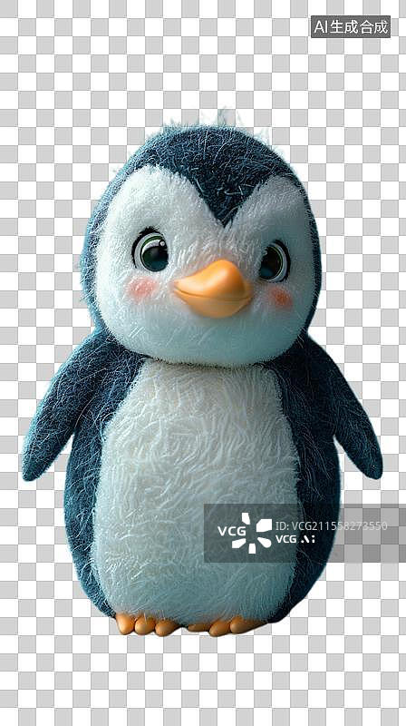 【AI数字艺术】毛毡风格的萌趣小企鹅  绒毛企鹅图片素材