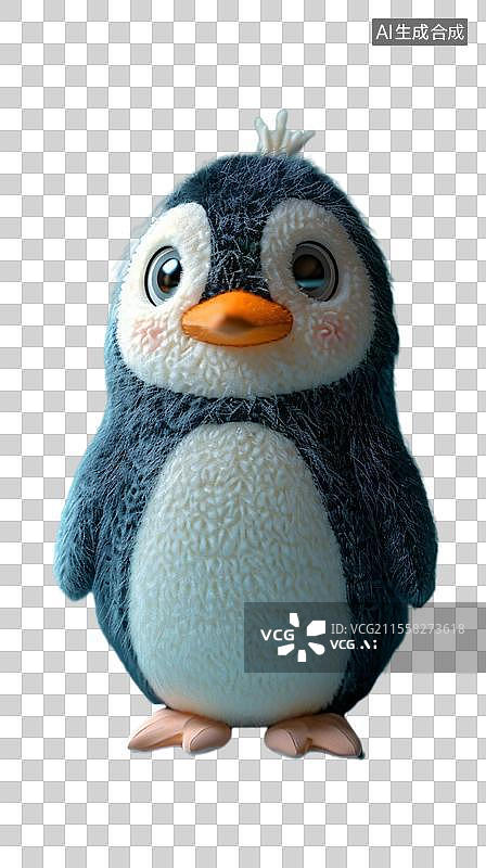 【AI数字艺术】毛毡风格的萌趣小企鹅  绒毛企鹅图片素材