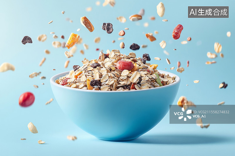 【AI数字艺术】燕麦片特写黄色背景图片素材