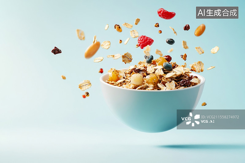 【AI数字艺术】燕麦片特写黄色背景图片素材
