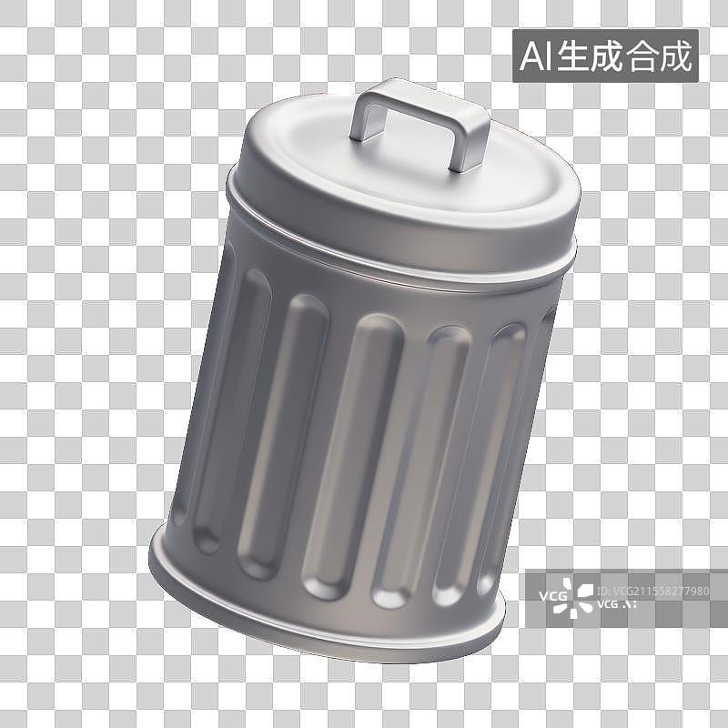 【AI数字艺术】趣味回收新概念，3D垃圾桶回收站素材图片素材