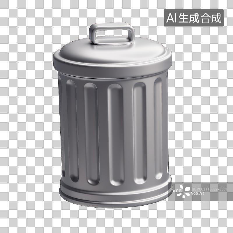 【AI数字艺术】趣味回收新概念，3D垃圾桶回收站素材图片素材