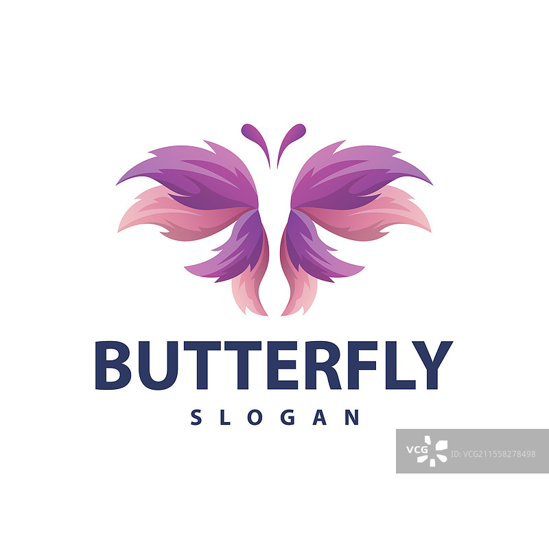 蝴蝶标志设计，美丽的飞行动物图片素材