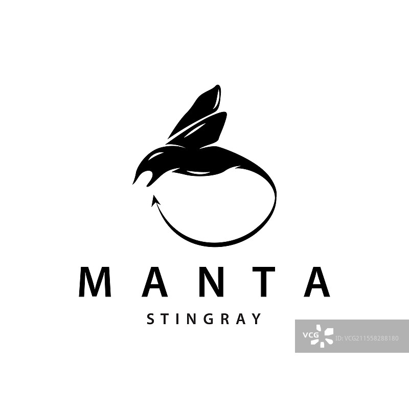 简单的海洋动物设计：鳐鱼标志图片素材