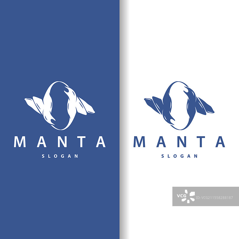 简单的海洋动物设计：鳐鱼标志图片素材